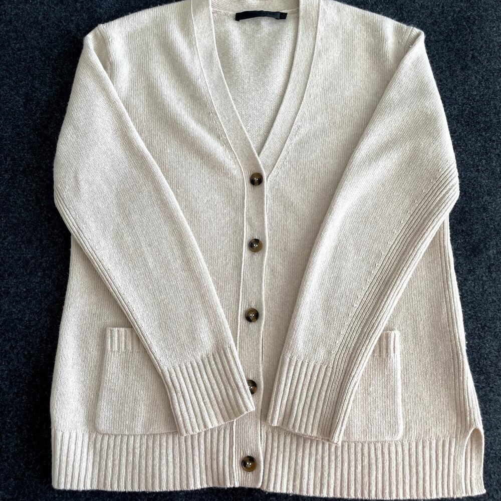 Jenni Kayne Everyday Cardigan Oatmeal Wool Cashmere Small - Picture 7 of 15